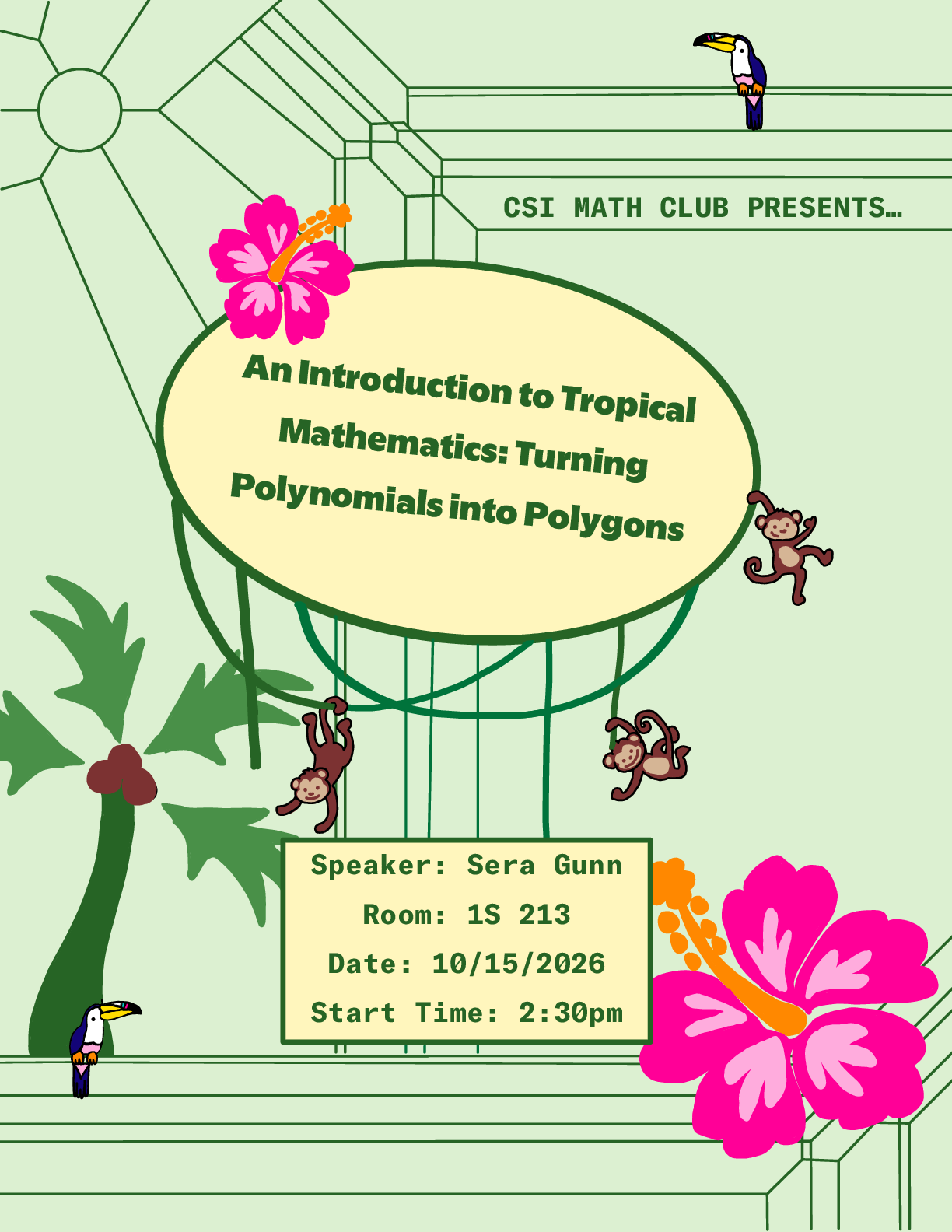 Advertisement poster for October 15 talk at 2:30